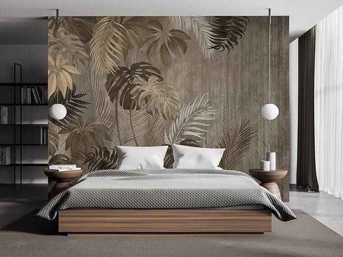 Cliouar-Turtle Backed Bamboo Plantain Leaf Plant Wall Mural Wallpaper for Bedroom Living Room 182" x 122" (Not Self Adhesive)