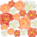 Giant Paper Flowers Artificial Large Paper Flower Decoration for Handcrafted Wall Backdrop Christmas Mexican Wedding Graduation Bridal Shower Birthday Party Supplies(Pink White,18 Pcs)