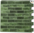 Art3d 10-Sheet Kitchen Backsplash Tiles Peel and Stick, Self Adhesive Wall Tile Sticker for Kitchen Island Bathroom Laundry Room RV Renter 12" x 12" - Jade Green