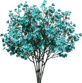 Mandy's Teal Artificial Baby’s Breath European Flowers 15 Bundles Silk Gypsophila with Bendable Stems for Fall Thanksgiving & Christmas Centerpiece Wedding Decor and Table Arrangements