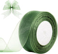 1-1/2 Inch x 50 Yards Sheer Organza Ribbon Chiffon Ribbon for Gift Wedding Flower Bouquet Wrapping Decorations Crafts (Sage Green)