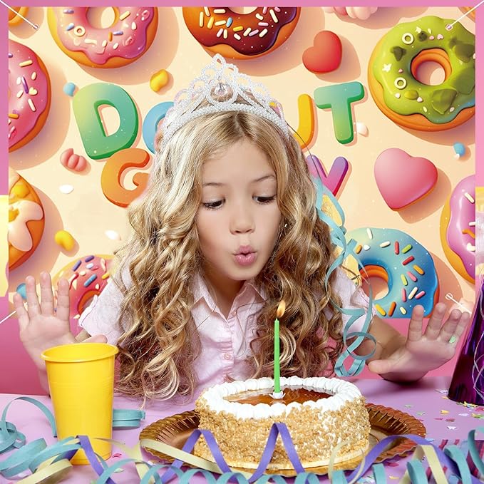 152x100cm/60x40in Donut Backdrop, Sweet Donut Grow Up Birthday Backdrop for Newborn Baby Shower Kids Girls Birthday Party Decorations & Supplies