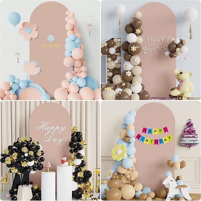 Wokceer 6FT Wedding Arch Backdrop Cover Spandex Fitted Nude Wedding Arch Covers Round Top Chiara Arches Backdrop Cover for Birthday Party Ceremony Banquet Decoration