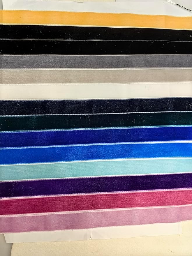 Chenkou Craft 30 Yards 3/4" Velvet Ribbon Total 30 Colors Assorted Lots Bulk (Multicolored, 3/4"(20mm))