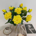 ATFL Fake Flowers, Yellow Rose,6 Pcs Faux Silk Real Touch Moisturizing Artificial Rose Flowers for Decoration,Flores Irosas Artificiales para Decoracion (6, Yellow)