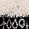 Assorted Acrylic Beads, 200-260PCS White Cute Beads for Bracelet Making, GummyBear Bow Flower Candy Kawaii Charms for Jewelry Making DIY Necklace Keychain Phone Charm Christmas Gift
