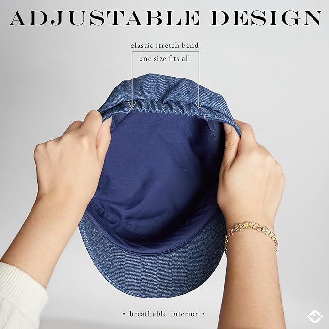 Funky Junque Newsboy Hat for Women – Trendy Greek Fisherman Cap, Classic Women's Baker Boy Newsies Hat, Ladies Fashion Caps