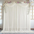 10ft x 10ft Beige Backdrop Curtains, Wrinkle-Free Sheer Chiffon Fabric Photo Backdrop Drapes for Wedding Arch Party Ceremony Stage Photography Decorations