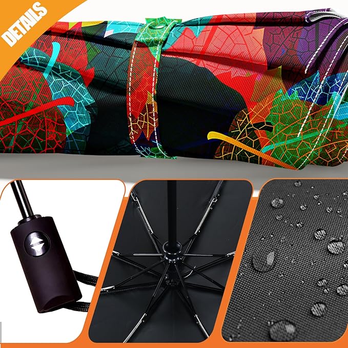 Small Compact Travel Automatic Folding Umbrella for Women, Portable Lightweight, Rain, Wind, UV Sun Shade