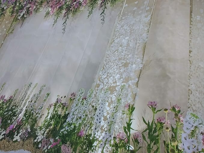 AOFOTO 5x3ft Wedding Backdrop Romance Archway Bridal Shower Flowers Wall Curtain Cradle Ceremony Banner Background for Photography Vinyl Anniversary Birthday Party Decoration Photoshoot Studio Props