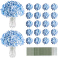 Veryhome 20Pcs Blue Hydrangea Artificial Flowers, Faux Hydrangea Flowers, Silk Flowers Heads with Stems, Fake Hydrangeas for Home Decor Wedding Party Centerpieces DIY Floral Arrangements