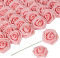 Glitter Roses Artificial Flowers 30 PCS Foam Roses 2.17 in Foam Flowers Glitter Flowers with Stem Fake Flowers for DIY Wedding Bridal Bouquet Party Centerpieces Decor(Peach)