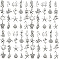 WOCRAFT 60pcs Antique Silver Ocean Charms Bracelet Charms for Jewelry Making Sets DIY Necklace Bracelet Keychain Crafting Charms Kit Craft Supplies (SN881)