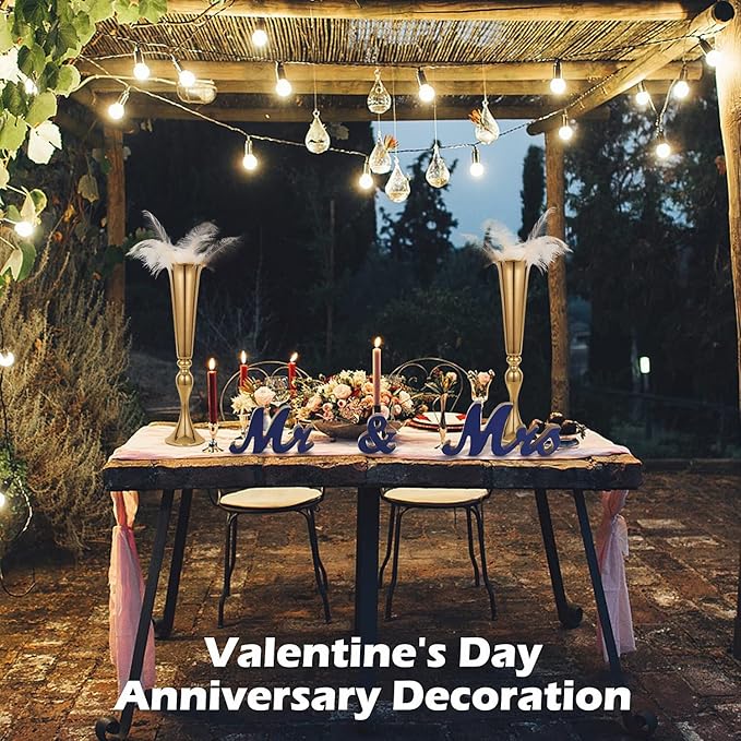 LoveCat 10pcs of Versatile Metal Tabletop Flower Stands, Gold Wedding Table Centerpiece Stands, 21.9" Tall Trumpet Vases for Wedding Birthday Holiday Party Important Event Home Décor
