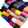 Chenkou Craft 30 Yards 3/4" Velvet Ribbon Total 30 Colors Assorted Lots Bulk (Multicolored, 3/4"(20mm))