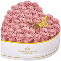 Eterfield 47 Forever Flowers in Heart Shape Box, Preserved Roses That Last a Year Preserved Flowers Birthday Gifts for Her Mom Women Wife Anniversary Valentines Day Mothers Day Christmas, Dusty Pink