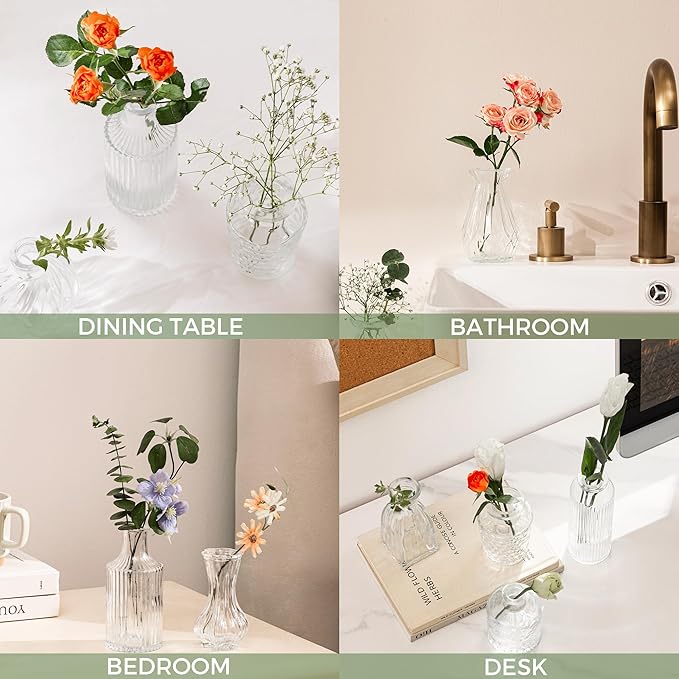 Bud Vase Set of 36PCS, Wedding Centerpieces for Tables Mini Clear Bud Vases for Flowers Small Flower Vases Suitable for Birthday Party Anniversary Wedding Baby Shower