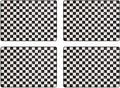 MACKENZIE-CHILDS Set of 4 Cork-Back Placemats, Hard-Finish Table Mats, Black-and-White Courtly Check