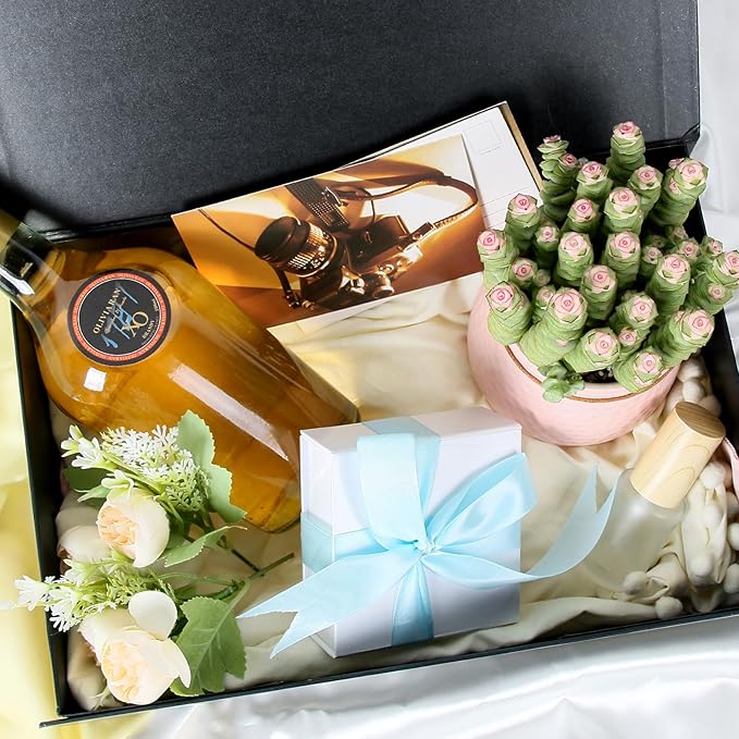 Aimyoo Galaxy Black Collapsible Gift Box with Magnetic Closure Lids 13.8x9x4.3 in, Bridesmaid Groomsmen Proposal Box, Large Rectangle Box for Present Graduation Storage 3 Pack