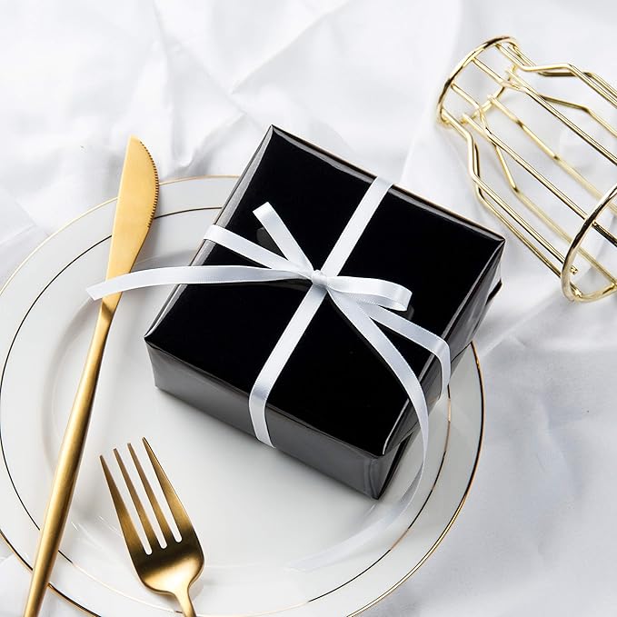 RUSPEPA Black Metallic Wrapping Paper - Solid Color Paper Perfect for Wedding, Birthday, Christmas, Baby Shower - 17 Inches X 32.8 Feet