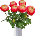 ATFL Pink Ranunculus Artificial Flowers,6 Pcs Artificial Faux Silk Ranunculus Flowers with Real Touch Stems,Fake Peony Flowers for Floral Arrangements DIY Wedding Bouquet Party Table Home Decor