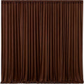 Brown Backdrop Curtains-Wrinkle-Free Polyester Photography Drapes Party Curtain Background for Baby Shower Wedding Decorations- 40 X10FT (Brown)