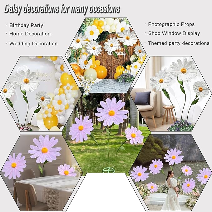 Large Daisy Flowers Artificial,5.9 Ft Giant Paper Flower Decoration,Big Flowers Decor for Birthday Party,Garden,Office,Home,Wedding,Graduation,Shop Window Display(Pink)