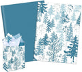 Whaline 100 Sheets Christmas Tissue Paper Blue Xmas Tree Gift Wrapping Paper Decorative Art Paper for Winter Home Party DIY Crafts Supplies, 14 x 20 Inch