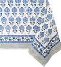 ATOSII Roma Blue 100% Cotton Boho Square Fall Tablecloth, Handblock Floral Print Table Cloth Linen for Kitchen Dining I Parties, Outdoors, Weddings, Christmas, Thanksgiving Decor 60 X 60 Inches