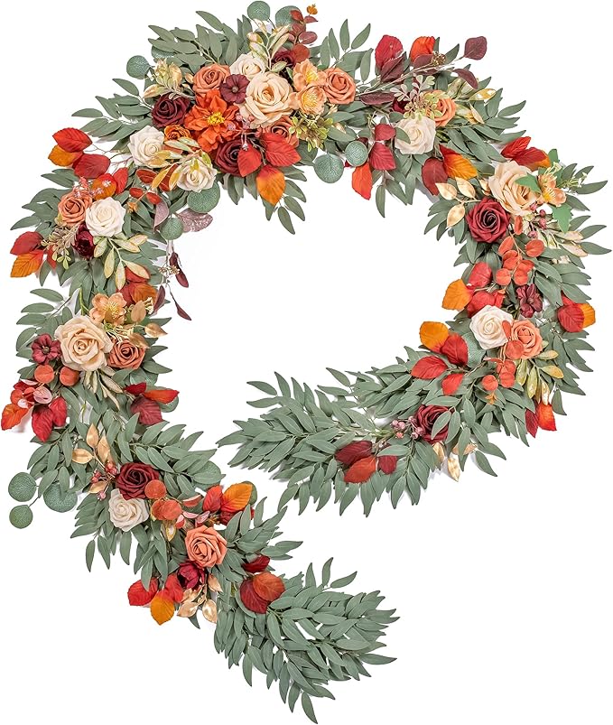 9FT Wedding Arch Flower Garland, Handmade Wedding Table Decorations,Head Table Floral Decor for Noble and Charming Wedding Ceremony