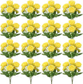 16 Pack Yellow Peonies Artificial Flowers, Fake Silk Hydrangea Bouquet for Bridal Wedding Home Table Decor Reusable Dining Opening Ceremony Birthday Arrangement Faux Floral