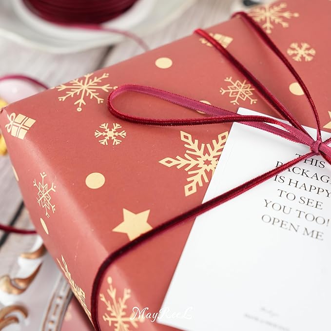 MAYREEL 1/8 Inch Burgundy Velvet Ribbon Thin Maroon Vintage Ribbon for Wedding Invitations Crafts Gift Wrapping Party Favor Boxes 50 Yards