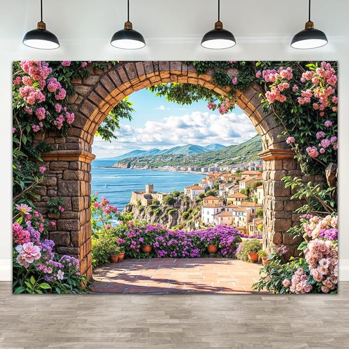 Garden Backdrop, Colorful Flower Floral Blossom Newborn Baby Shower Party Supplies Decoration Background Portrait Photoshoot Home Wall Decor Photo Studio Props 8x6ft