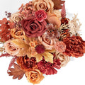 TINGE TIME Silk Fake Flowers Combo, Fake Foam Roses with Stems for DIY Wedding Bouquets Centerpieces Baby Shower Party Home Decorations(Terracotta)