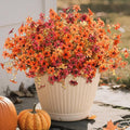 Artificial Mums Fake Fall Flowers for Outdoors Decoration, 12 Bundles Realistic Autumn Silk Daisy Faux Plants UV Resistant Decor for Home Garden Porch Patio Yard Balcony Window (Orange Brown)