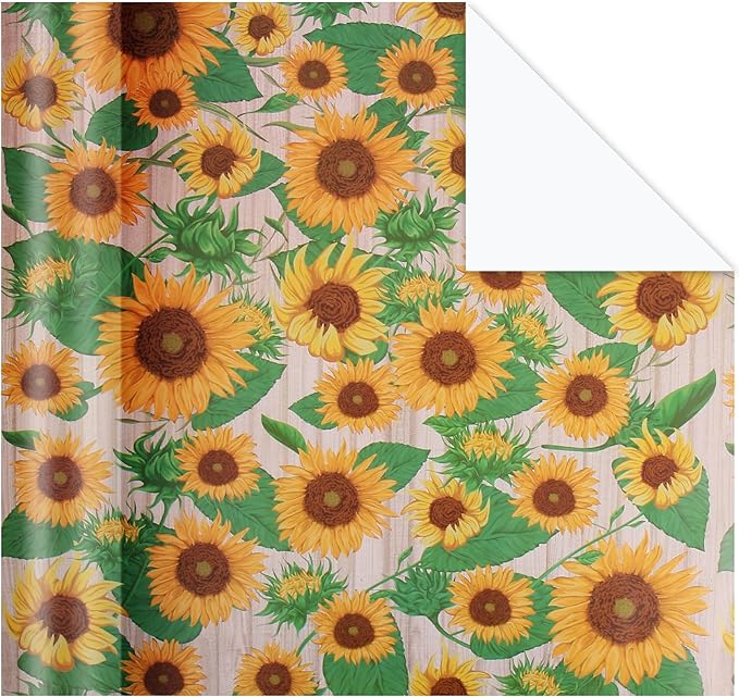 Aimyoo Sunflower Floral Wrapping Paper Jumbo Roll 17 in x 60 ft, Yellow Flower Gift Wrap for Wedding Bridal Shower Women Birthday