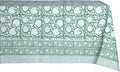 ATOSII Shalimar Green 100% Cotton Rectangle Spring Tablecloth, Handblock Floral Print Linen Table Cloth for Kitchen Dining I Parties, Outdoors, Weddings, Easter Holidays I 72 X 120 Inches I 10 Seater