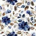 Blue Floral Peel and Stick Wallpaper Modern Contact Paper Waterproof Botanical Flower Removable Self Adhesive Wallpaper for Bathroom Bedroom Living Room Cabinets 17.7"x70.7"