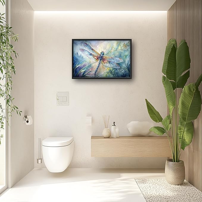 Framed Large Pictures Wall Art for Living Room, Dragonfly Oversized Wall Decor Dragonfly Canvas Print Painting Modern Extra Large Framed Artwork for Bedroom Office 36"x24"