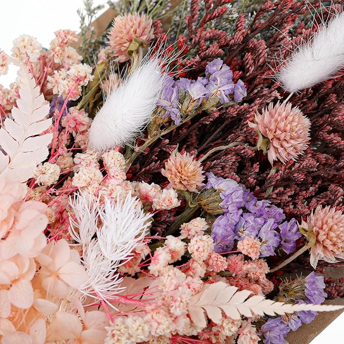 Real Dried Flowers, Natural Dry Flowers Mixed Natural Pressed Flowers Flores Secas Dried Florals for Crafts,Resin,Candle Making (Multicolor 2)