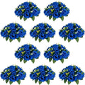 NUPTIO Flower Ball Arrangement Bouquet - 10 Pcs 9.5 inch Diameter Royal Blue Fake Flowers Roses Balls for Centerpieces Tables - Artificial Rose Arrangements for Wedding Centerpiece Table Decorations