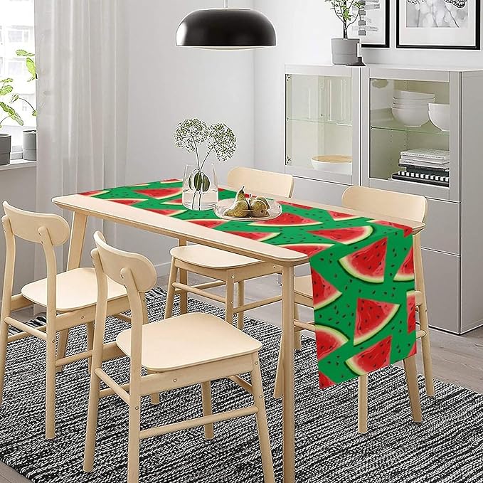 Watermelon Table Runner,Summer Fruit Tropical Birthday Party Decoration Dining Room Home Kitchen Table Decor 13 x 108In