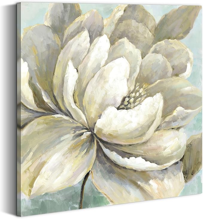 summer melody Vintage Floral Canvas Wall Art - Modern Peony Painting Abstract Botanical Picture Prints Traditional Flower Artwork for Bedroom Living Room