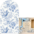 Blue Toile Arch Backdrop Vintage Floral French Toile Style Backdrop Elegant Blue and White Botanical for Wedding Baby Shower Classic European Party Decor Photography Background (G4224,7.2FT)