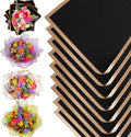 the florist Supply 20 Sheets Premium Flower Wrapping Paper | Waterproof Flower Wrapping Paper for Bouquets | Double Sided Floral Bouquet Sheets | DIY Gifts Borderline Black/Gold