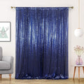 Navy Blue Sequin Backdrop Curtain 8FT x 8FT 1Panel Navy Glitter Photography Background Sequence Backdrop for Wedding Party Xmas Thanksgiving Holiday Festival Decor