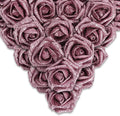 IPOPU Fake Roses,50PCS Rose Gold Flowers Artificial Glitter Roses with Stems for Crafts DIY Wedding Bouquet Home Party Decoration(Rose Gold)