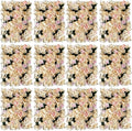 LOYALHEARTDY 12 Pack Artificial Flower Wall Panels 24" x 16" Khaki Faux Hydrangea and Rose Artificial Flower Backdrop Panels for Wedding Party Event Flower Wall Decor