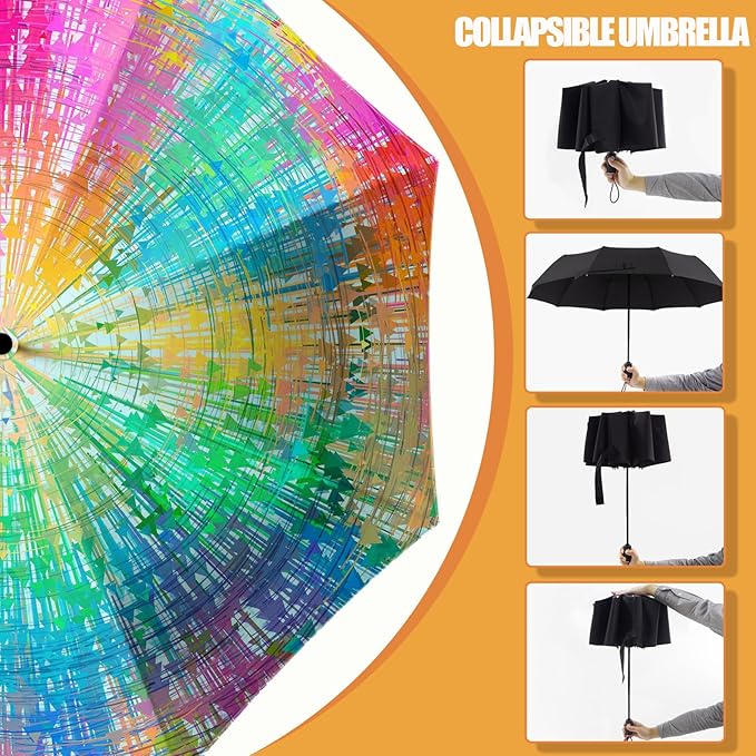 Small Compact Travel Automatic Folding Umbrella for Women, Portable Lightweight, Rain, Wind, UV Sun Shade