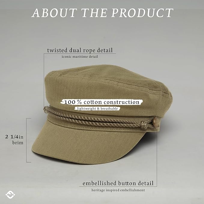 Funky Junque Newsboy Hat for Women – Trendy Greek Fisherman Cap, Classic Women's Baker Boy Newsies Hat, Ladies Fashion Caps